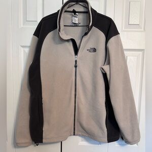 The North Face Cream and Gray Fleece Jacket